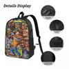 Crash Team Rumble Game Kids Backpack Lunch Box Pen Bags for Boys Girls Backpacks Schoolbag Bookbag Set