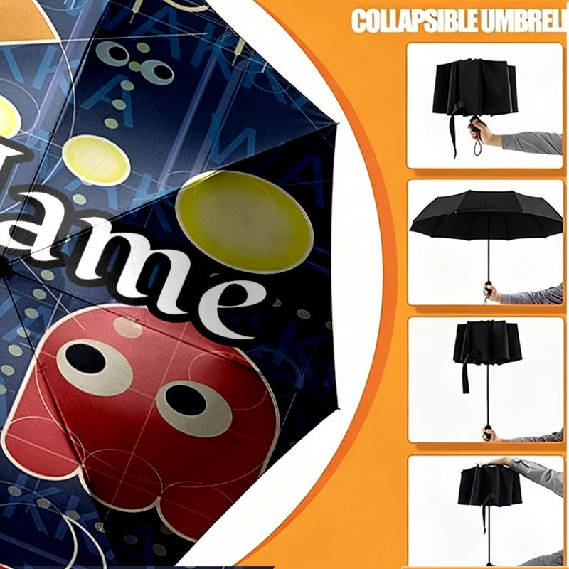 Custom Name Personalized PAC Print Umbrella, Auto Open Close, 8‑Rib Sturdy Frame, Commute Camping Hiking Use, Birthday Gift