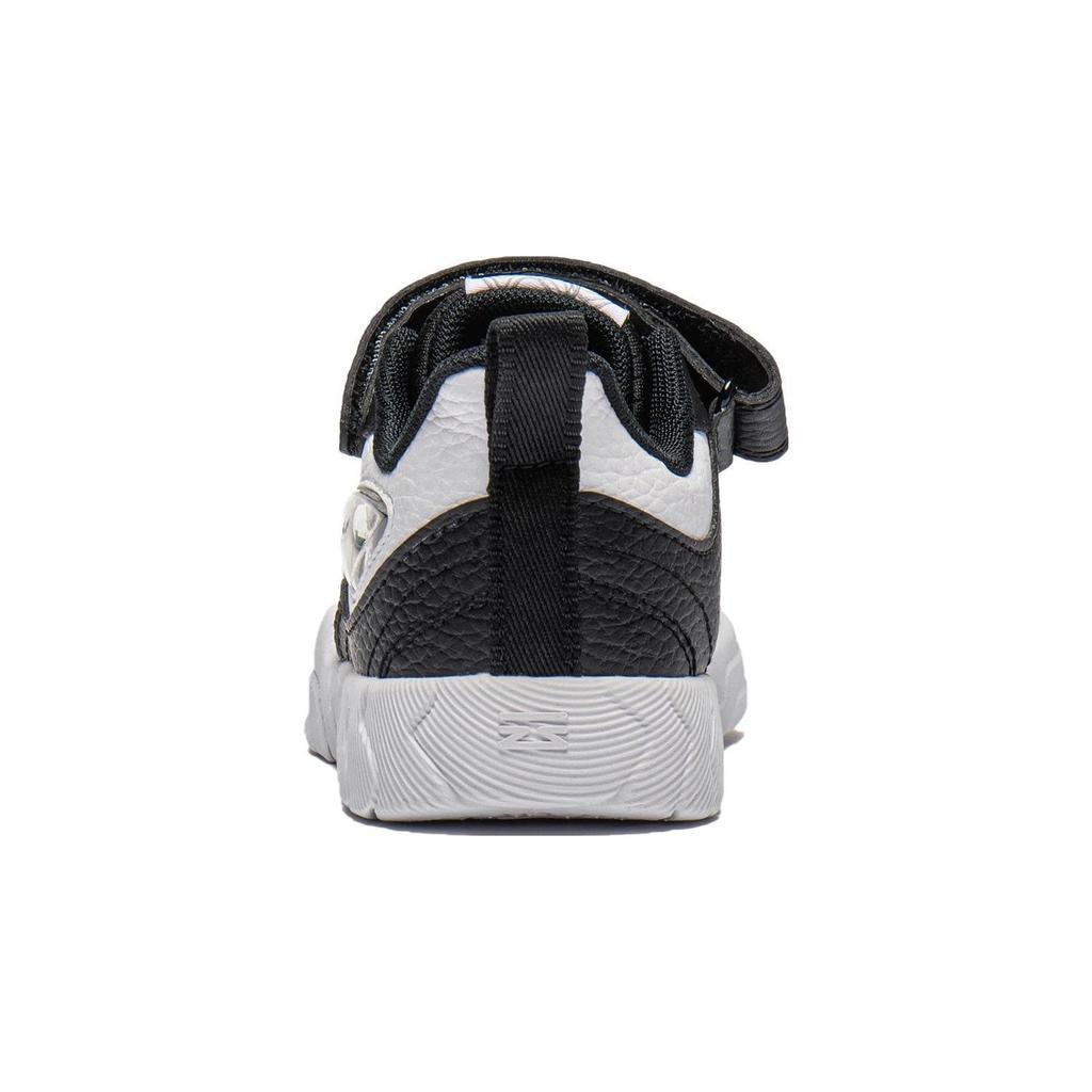 Li Ning Kids Round Toe Velcro Durable Shock Absorption Low Top Skate Shoes Kids Skate Shoes Black White YKNU022-1