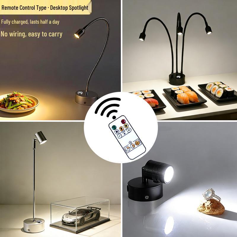 Remote-Controlled Long-Life Charging Spotlights for Jewelry Display Cases