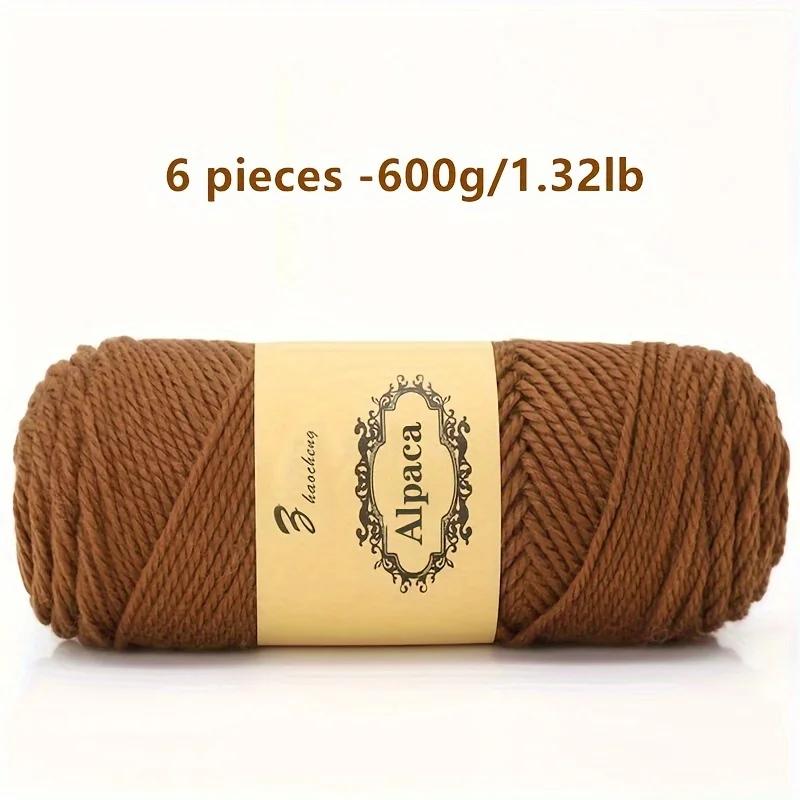 6 Pcs Premium Soft & Durable Alpaca Blend Yarn Worsted Weight, Perfect for Knitting Sweaters Assorted Colors