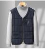 Men's Woodpecker Autumn/Winter Sleeveless Jacket - Middle-aged Dad's Thick, High-grade Cotton Vest.