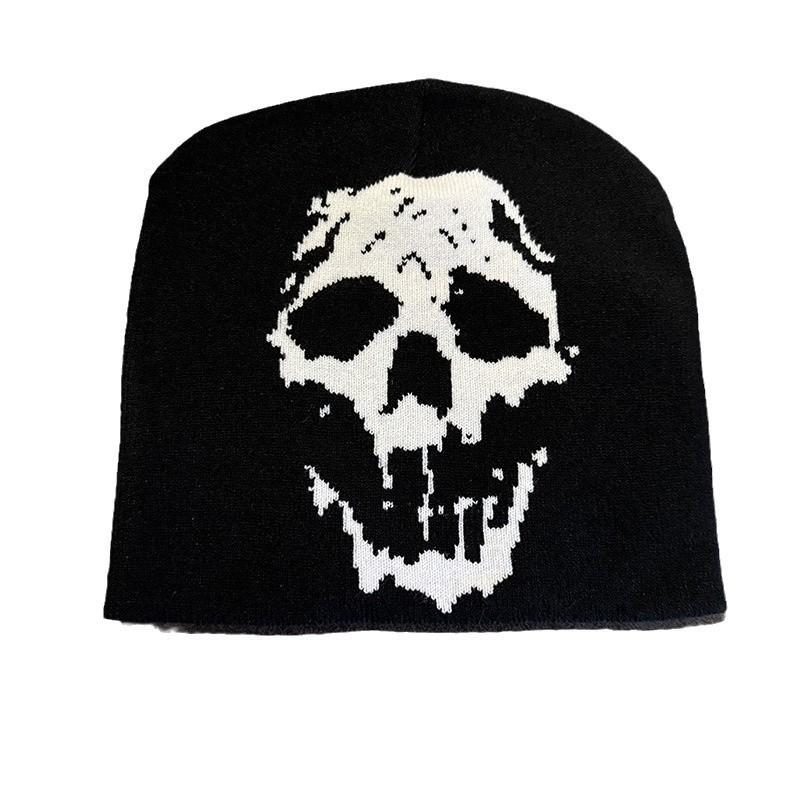 Skull Jacquard Knit Beanie Winter Warm Hat Men Women Outdoor