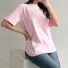 New Arrivals Open Run KiTsch HearT LeTTering Round Neck PasTel Slim FiT Basic T