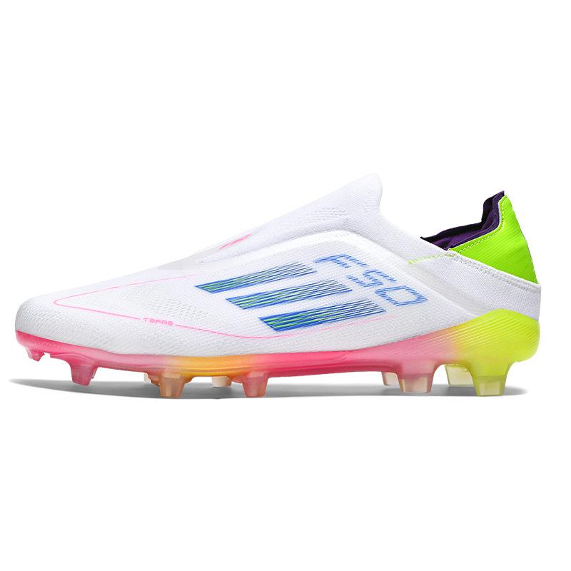 F50 pantofi de fotbal pentru tineret fără șireturi, fără cusături, tricotat cu fir, cu crampoane lungi, pentru bărbați și femei, crampoane rupte, pantofi de fotbal pentru competiție