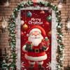 1 piece 2D cute Santa Claus themed door cover washable and reusable