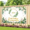 Erste heilige Kommunion Tapestry, First Holy Communion Backdrop with Gold Fish, Religious Party Decor