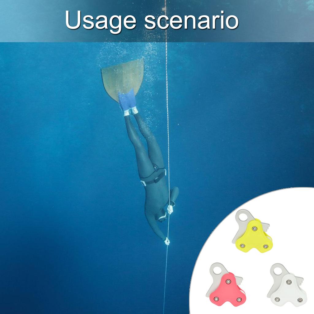 Scubas Diving Pulley Reel Metal Pulley Rope Retractor High Efficiency Freediving Pulley Rope Reel Diving Accessories
