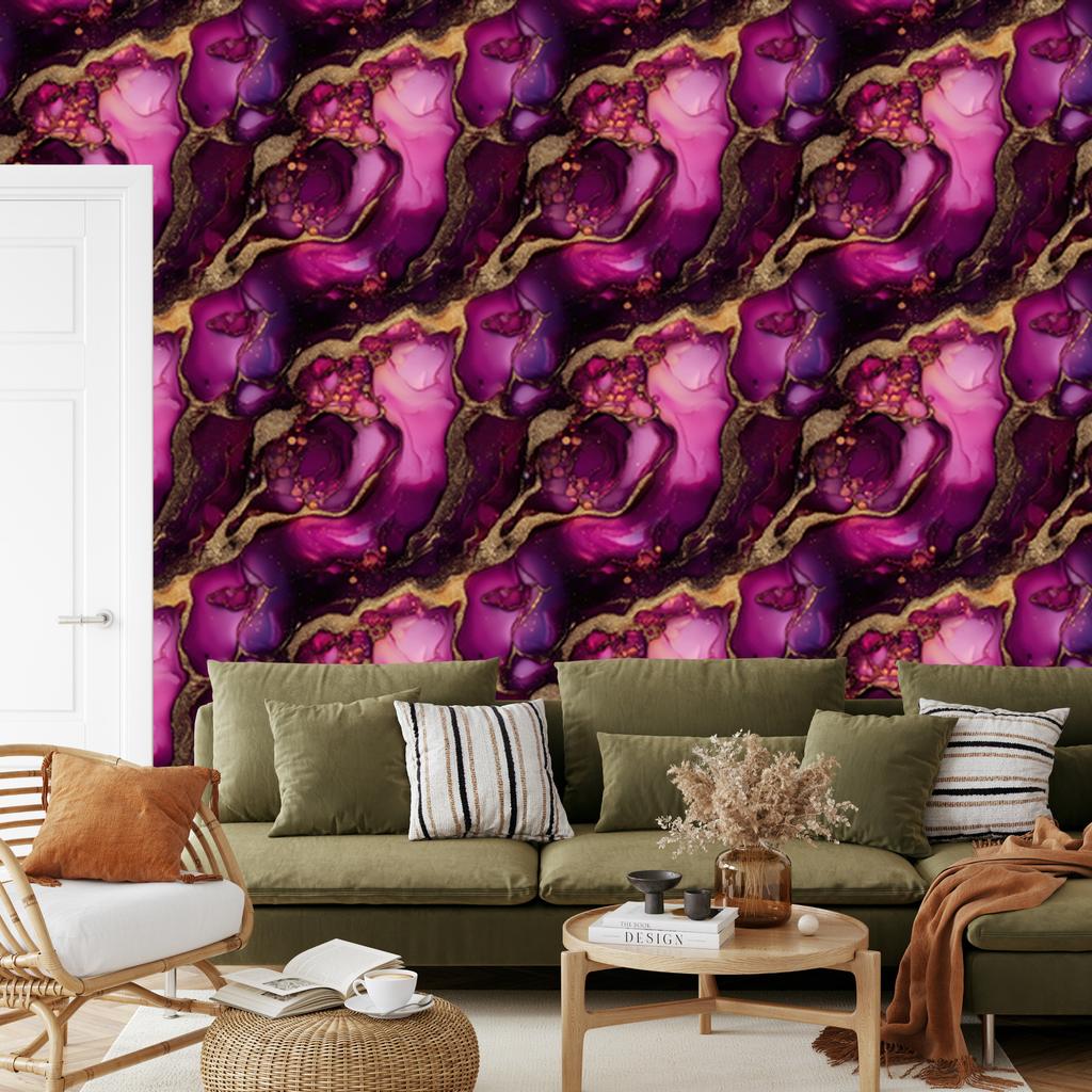 Ink wallpaper burgundy, purple, burgundy and plum 50x1000