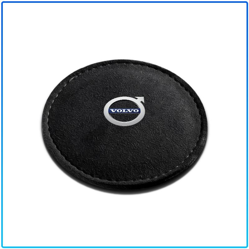 PU Leather Slot Non-slip Coaster Mat Car Cup Holder Pad For Volvo 240 C70 S40 S50 S60 S70 S80 S90 V40 V50 V60 V90 XC40 XC60 XC90 Vnl Truck