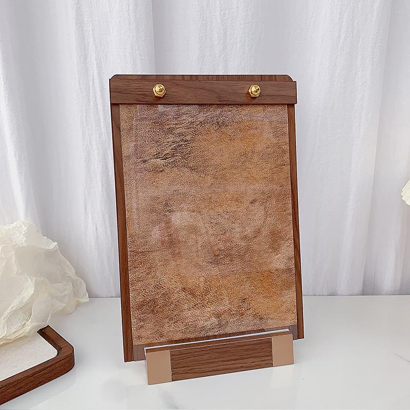 Walnut Wood Manicure Display Stand with Solid Base