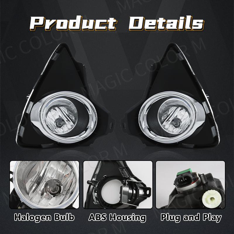 For Toyota Auris 2014 2015 Fog Lights Headlight LED Front Driving Fog Lamp Kit Cover Grill Bezel Waterproof Auto Car Accessories