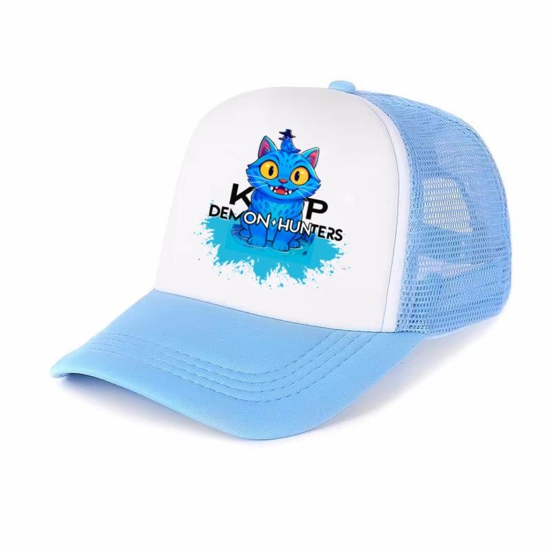 Cute Demon Hunter Girls' Baseball Cap Adjustable Casual Printed Mesh Sun Hat for Kids