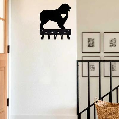 1 Stück Australian Shepherd Schlüsselhalter Leine Aufhänger für Wand Metall Wandkunst Schlüsselhalter Dekorativer Organizer für Zuhause