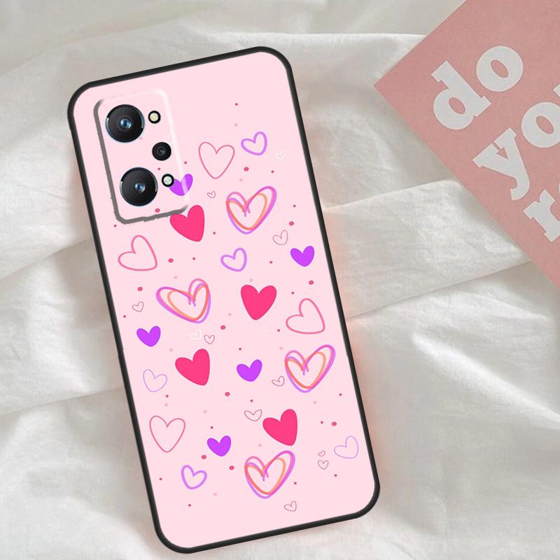 Heart Cartoon Girls Case For Realme C65 C67 C71 C63 C61 C55 C51 C53 C35 C75 11 12 13 14 15 Pro Plus GT6 GT7 Pro