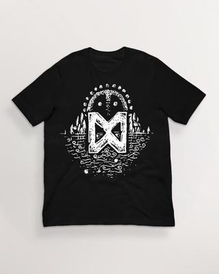 Rune: Dagaz T-Shirt| Nordische Mythologie Wikinger Kunst T-Shirt | 100% Baumwolle Unisex Heidnisch Tee | HUMAN MADE, Kein KI