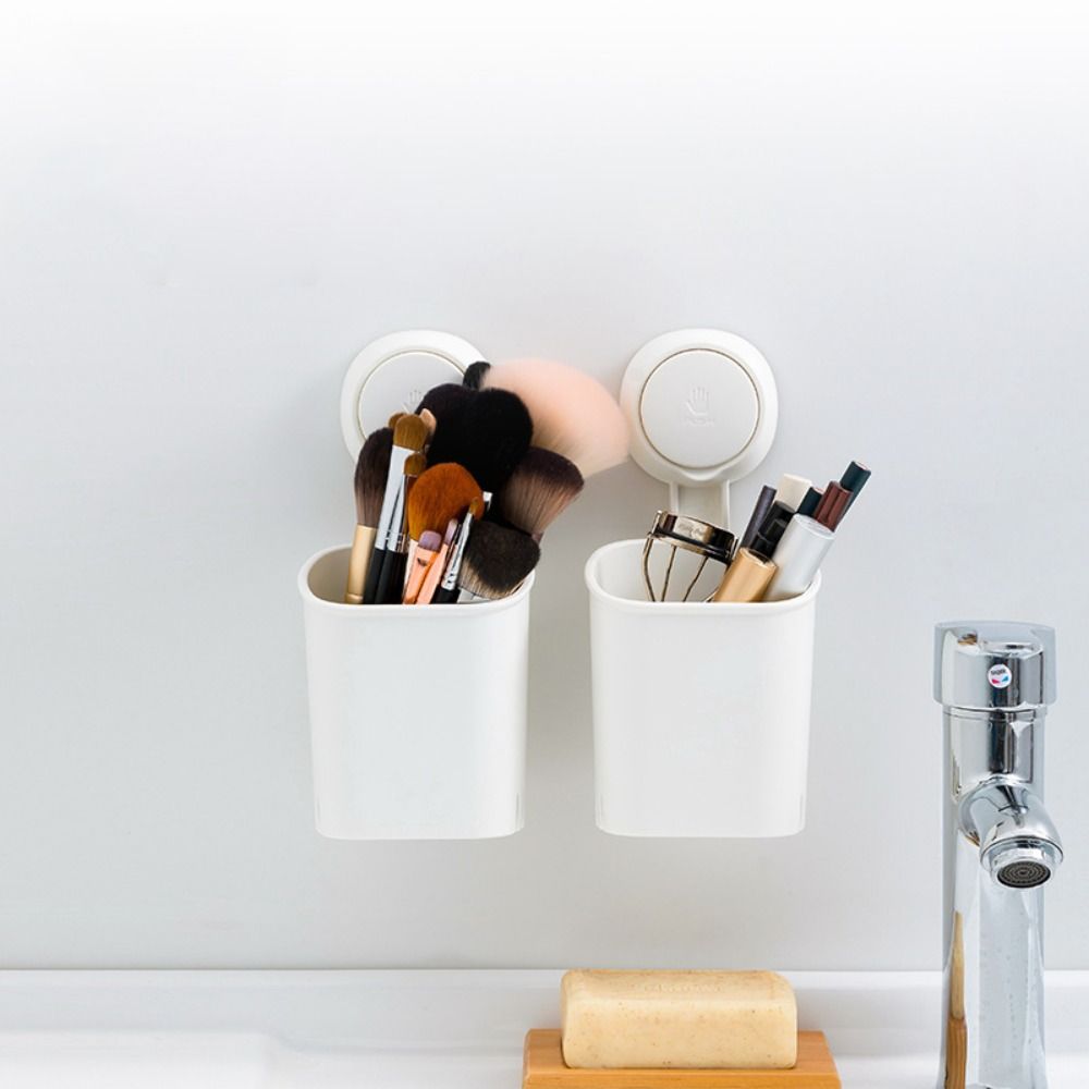 2pcs Removable Razor Holder Wall-mounted Toothpaste Holder Suction Cup Toothbrush Holder  Dormitory