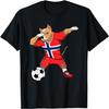 Dabbing Pitbull Norwegen Fußballfans Trikot Norwegisches Fußball T-Shirt