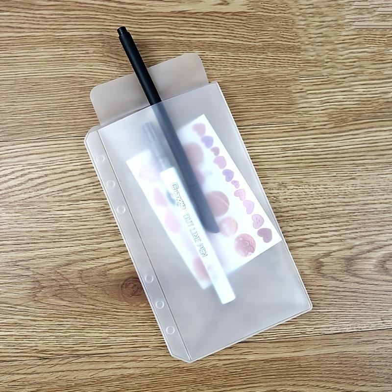 

Папка-конверт А6 с перфорацией для листов, аксессуары для блокнота, прозрачная папка для хранения на молнии 1pcs серебряный