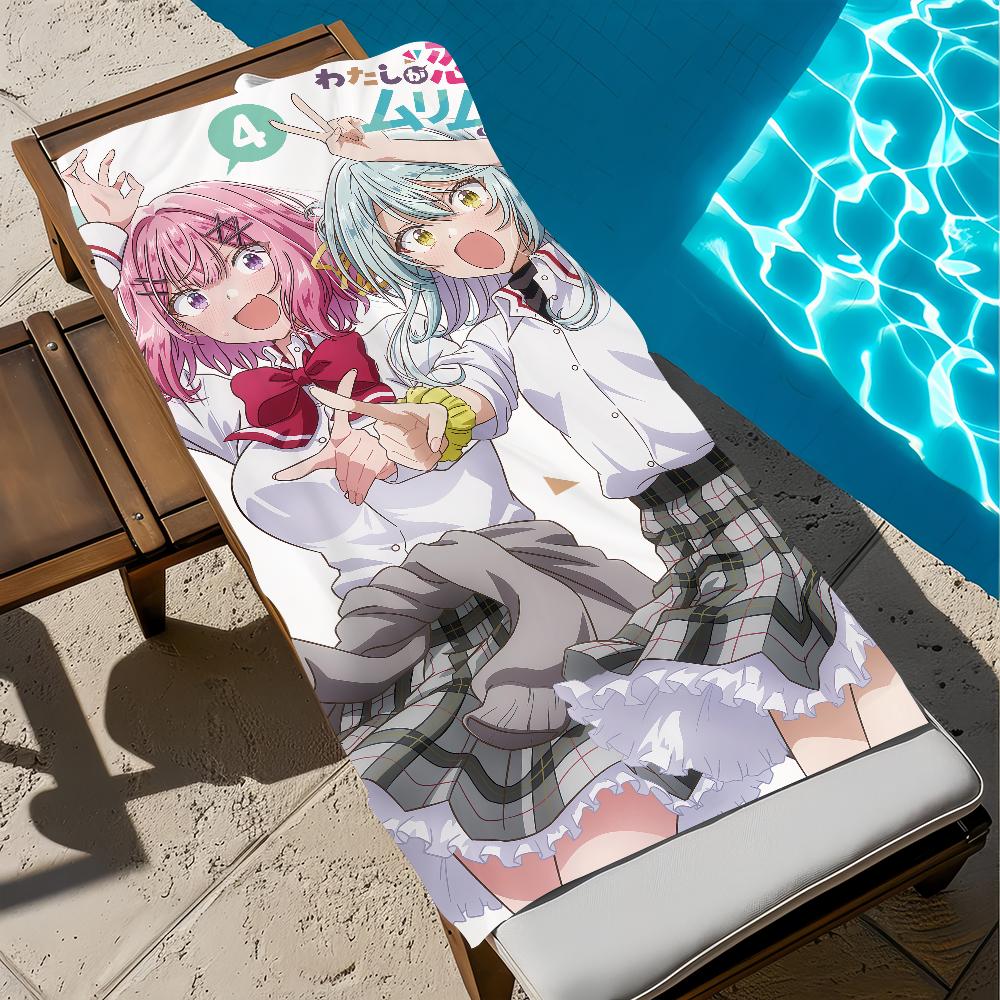 W-watanare Renako anime Amaori Ajisai Sena Towel Beach Quick Dry Soft Pool Towels Gift for Travel Gym Shower Camping sports