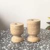 New Natural Marble Travertine Candle Holder Double-sided Design Home Decor Desktop Aromatherapy Stand Christmas Handmade Durable