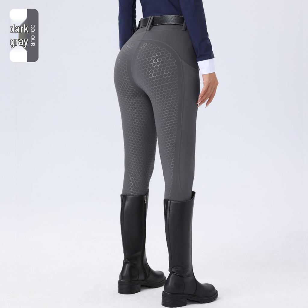 Damen Reithose mit hohem Bund, Silikonvollbesatz, rutschfest, abriebfest, elastischer Passform und Taschen.