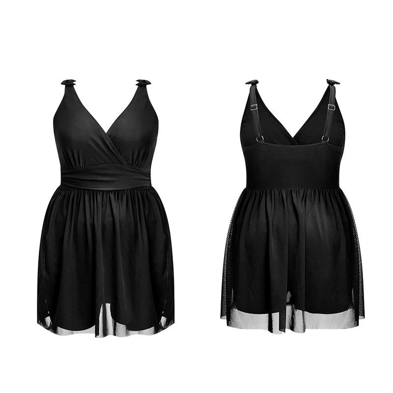 2024 Floral Plus Size One-Piece Swimsuit for Women - Skirt Style