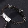Fashion Bracelet Men Jewelry Genuine Leather Bracelet Stainless Steel Paw Bracelets Clasp Fashion Bangles