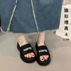 Muffin thick-soled heeled slippers for women's summer wear 2025 new models with skirts, beach small one-word cool slippers