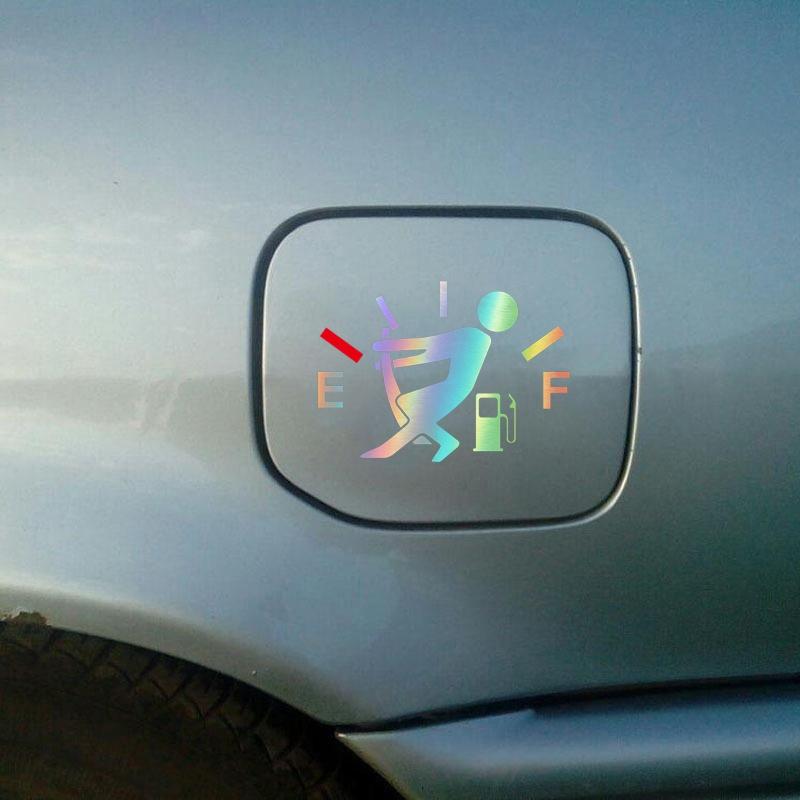 Car Fuel Tank Cap Sticker Creative Cartoon Pointer Reflective Decals Refueling Cover Exterior Decor Automobile Accessories
