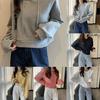 Womens Spring Hoodie With Embroidered Long Sleeves And Oversize Fit For Casual Wear