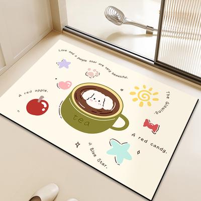 Cartoon Diatom Mud Absorbent Mat Toilet Soft Mat Bathroom Non-slip Door Mat Dirty Toilet Toilet Door Mat