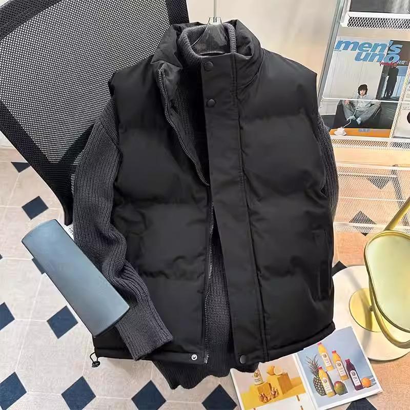 Hong Kong Trendy Brand Men's Cotton Stand Collar Sleeveless Vest: Autumn/Winter Warm Outerwear
