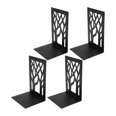 4Pcs Metal Book Ends Orderly Storage Arbitrary Adjustment Smoother Edges Innovative Bookends