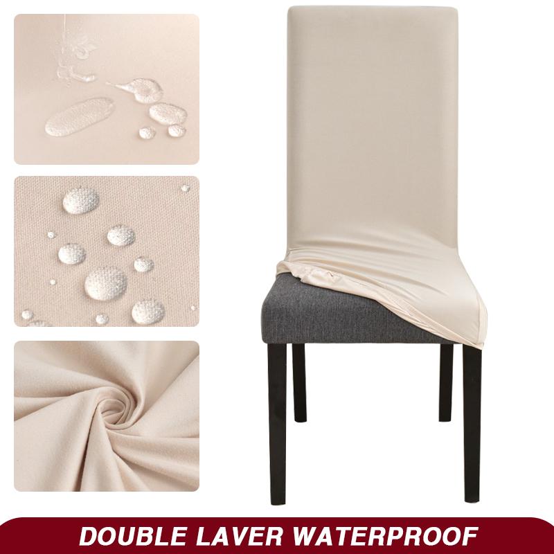 Водонепроницаемые чехлы на стулья Эластичные чехлы на сиденья стульев для столовой, кухни, офиса, свадьбы, отеля, банкета, ресторана слоновая кость