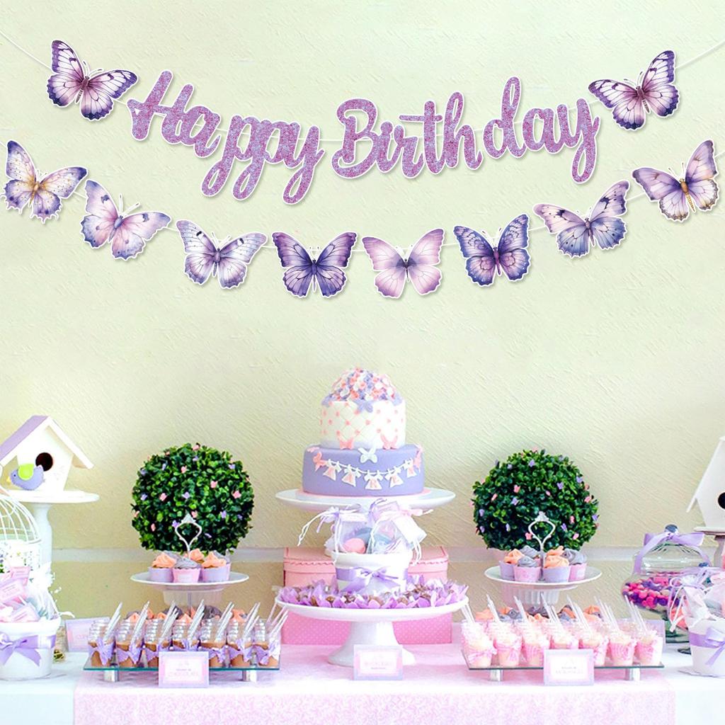 Butterfly Spiral Pendant  Hanging Banner Pink Butterfly Theme Birthday Party Decoration Kids Baby Shower Wedding Party Supplies