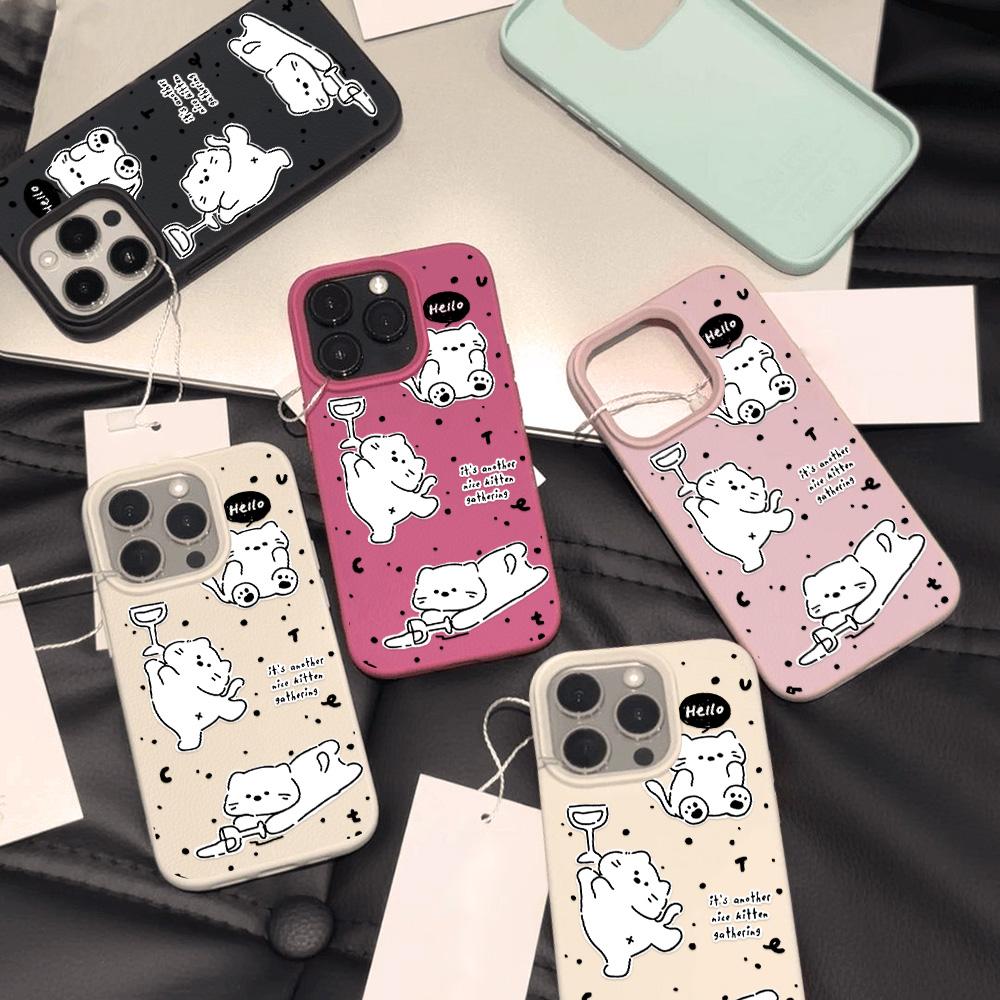 Phone Case for iPhone 11 13 Case iPhone 12 14 15 16 Pro Max 12 Pro 15 Plus Leather Painted Waterproof Drop-proof and Wear-resistant Cartoon