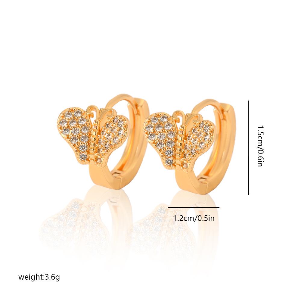 Gold Multi-Style Zircon Hoop Earrings for Women