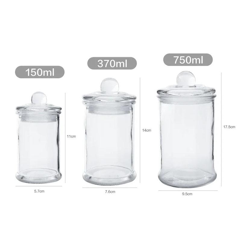 Minimalist Transparent Sealed Glass Jar Storage Jars with Lids Tea Caddy Candy Pots Desk Decoration Spice Jar Cereal Dispenser