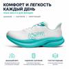 HOKA One One Mach 6 Kényelmes Sokoldalú Szövet Műbőr Csúszásmentes Tartós Alacsony Szárú Futócipő Női sneaker Fehér Kék 1147810-WTCL