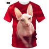 New Fashion Summer Hot Sale 3D Sphynx Cat Men's/women's T Shirt 3D Printing Short-sleeved Round Neck Men's Tops
