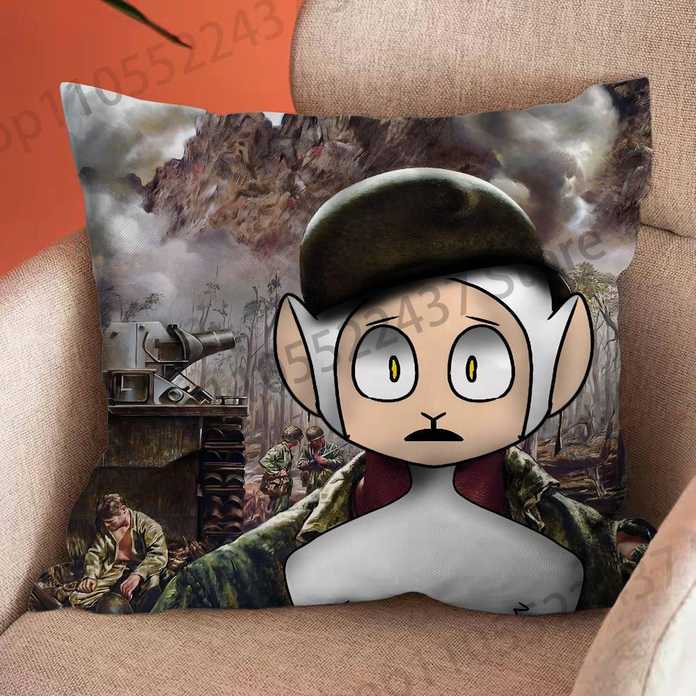 Guardian Horror Game SSlendytubbies Cartoon Printing Pillowcase Customized Pillow Cover for Sofa Home Decor