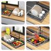 Large Capacity Kitchen Sink Dish Drainer Rustproof Layer Fruit Vegetable Drain Basket  Dish Drying