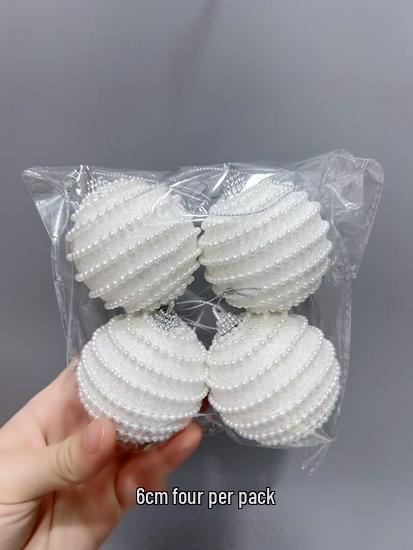 

6 см Белые елочные шары для праздничного оформления витрин и подвесных украшений