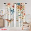 2pcs,2D Plane Printing Curtains&Window Treatment Hummingbird Harmony Polyester Woven (without Rod) Holiday for Home & Office