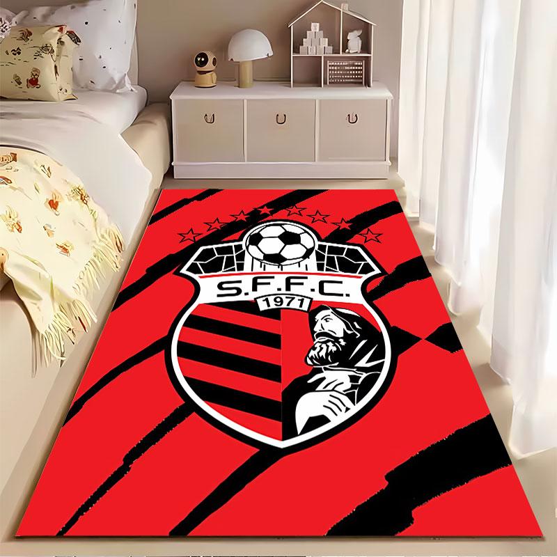 Red Football Team Logo Carpet suitable as a non-slip mat for the living room or bedroom sofa