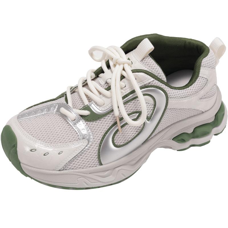 

Версия из коровьей кожи~ весна 2025 года, ниша, Энн, показывающая ноги, туфли для маленьких пап, женская обувь из толстой кожи для спорта и отдыха 40 зелёный