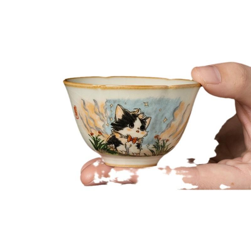 

Милый узор с кошкой Чайная чашка Керамическая Фарфоровая Чайные чашки Чашка для эспрессо Кружка для кофе 101-200ml синий