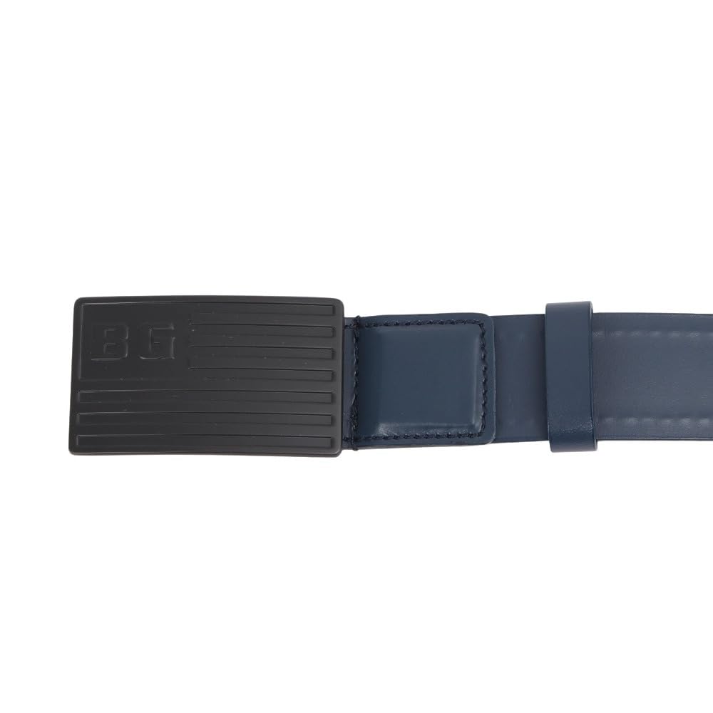 BRIEFING BG BUCKLE LEATHER BELT (BRG191M38) - Men's buckle leather belt with a Stars and Stripes motif.