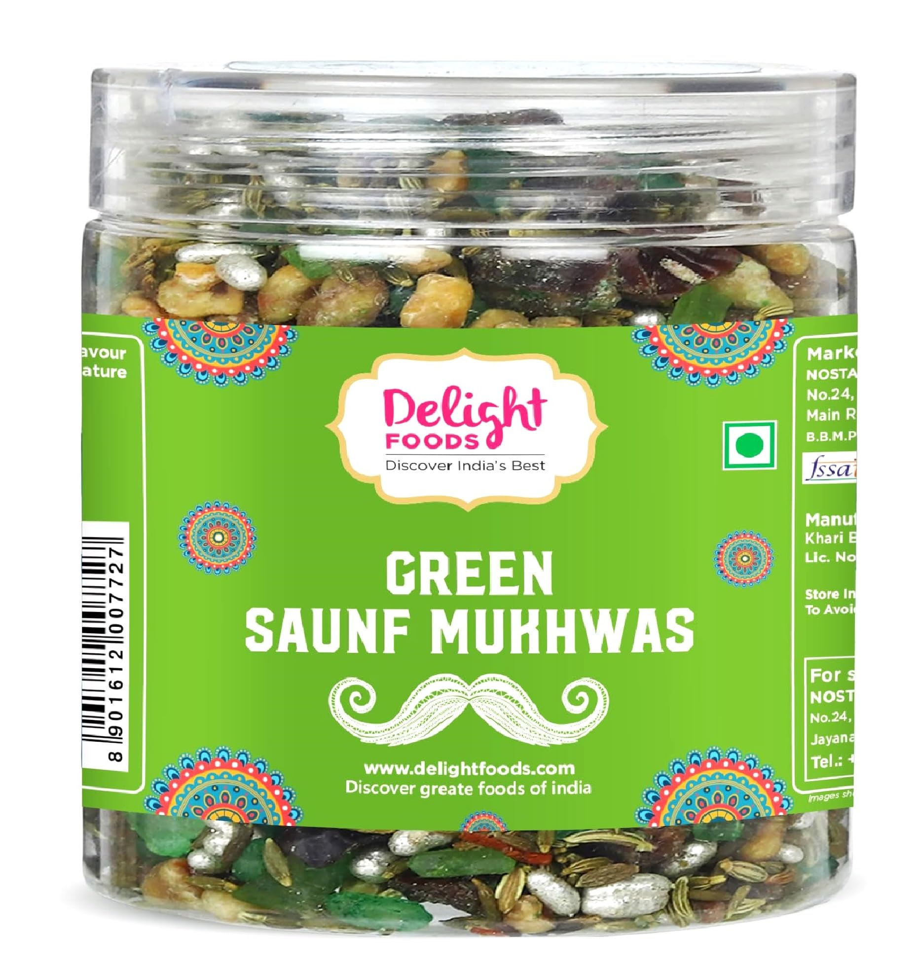 

Delight Foods Green Saunf Mukhwas 300g | Premium Fennel Seeds Mouth Freshener | After Meal Digestive Snack | Traditional Indian Sweet Saunf | Fre